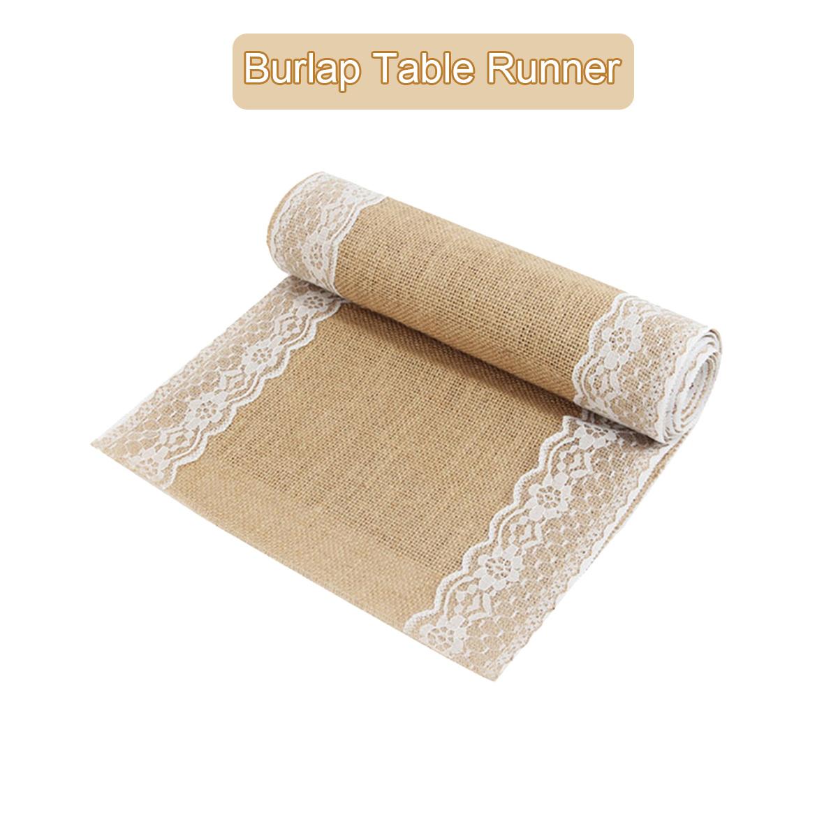 

Дорожка для стола из мешковины, джутовая строчка, дорожки для стола в фермерском доме, для столовой, в деревенском стиле, для свадьбы, банкета, украшения 30x275cm