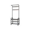 VASAGLE Coat Rack, Coat Stand with Shoe Storage Bench, 4-in-1 Design, with 9 Removable Hooks, a Clothes Rail, for Hallway, Entrance