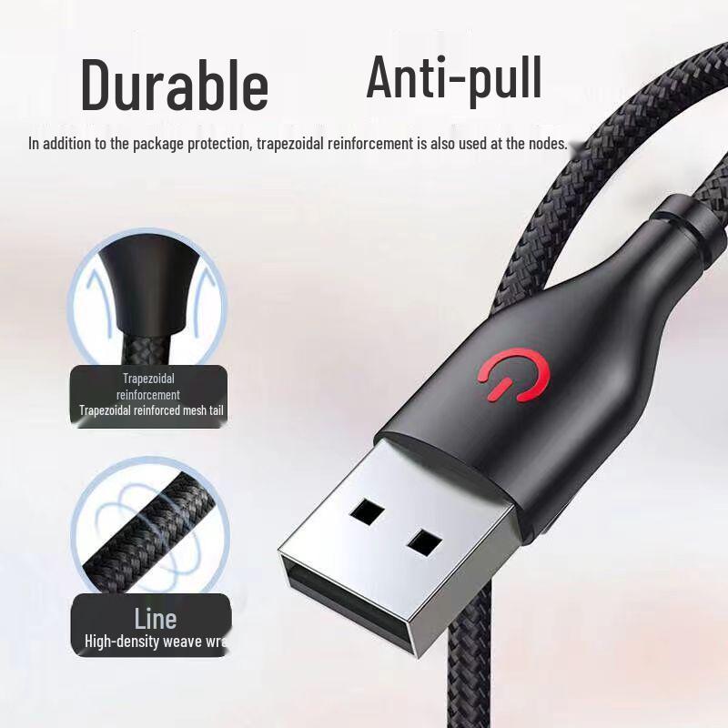 120W Schnellladekabel 6A Geflochtenes rechtwinkliges Typ-C-Kabel für Huawei