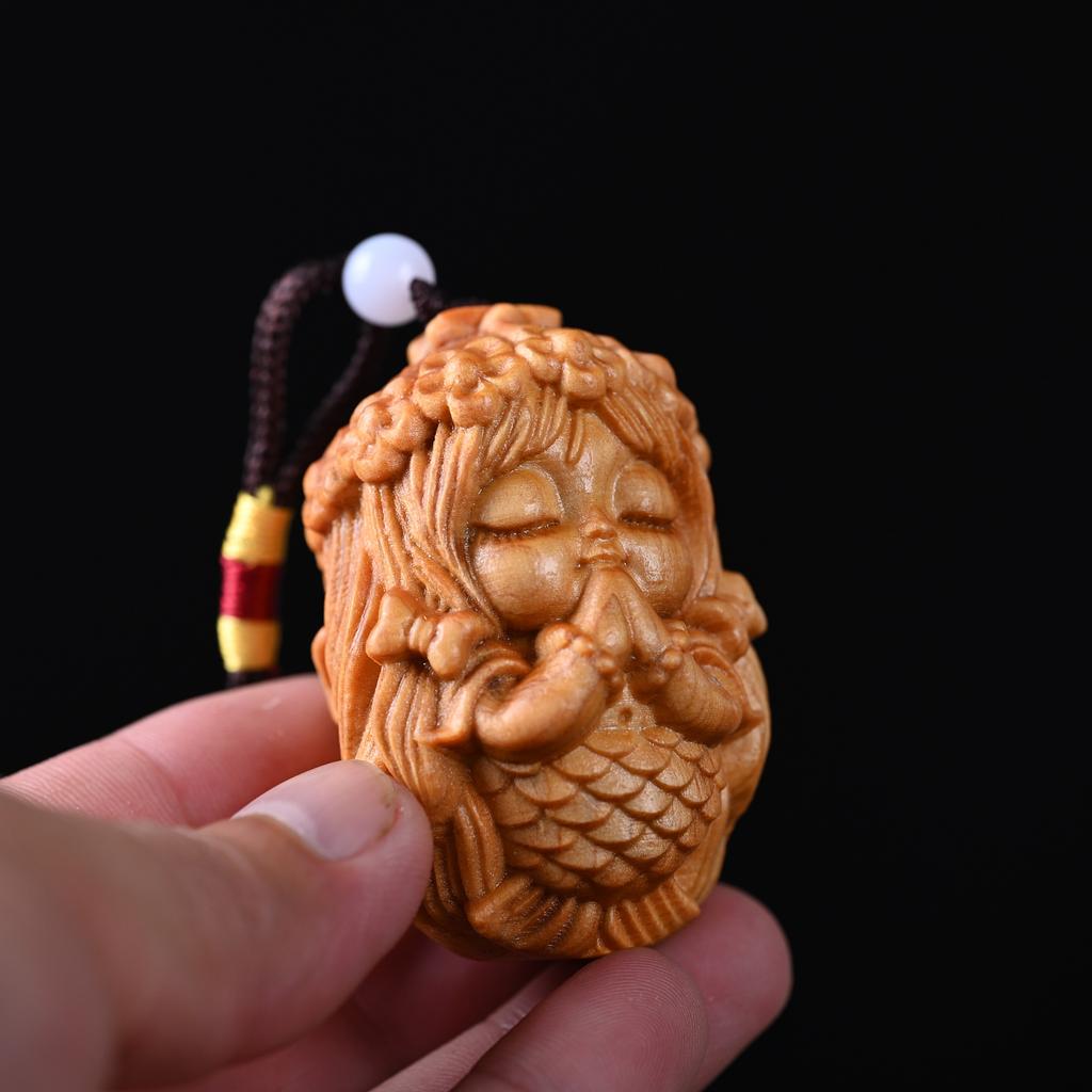 Cute Cartoon Mermaid Ornament Creative Home Decoration Wooden Crafts DIY Accessories Event Souvenirs