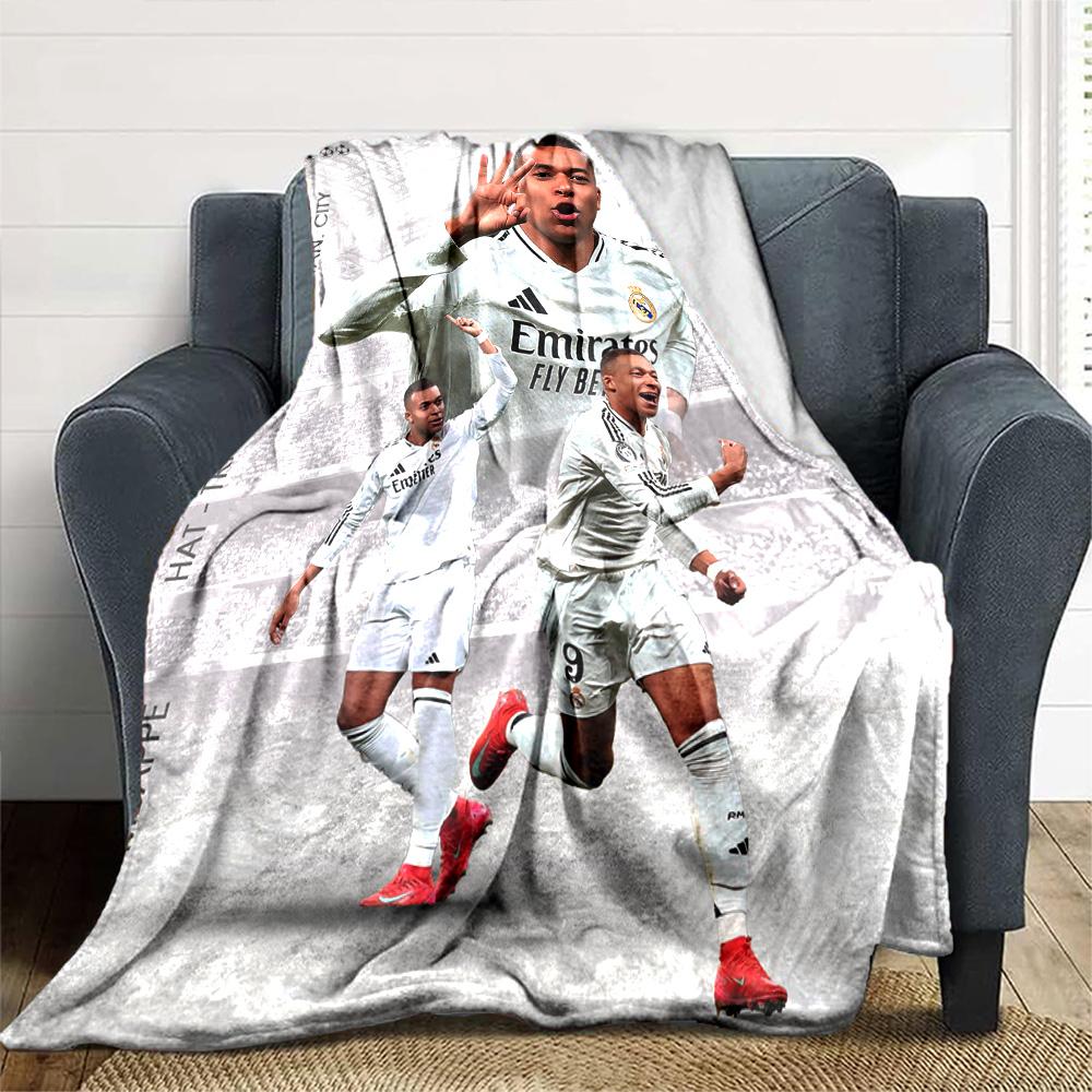Star Player Kylian Mbappé Blanket Comfortable Suitable for Chair Bed Seaside for All Occasions Warmthful Decor Ideal Gift For Birthday Valentine'S Day