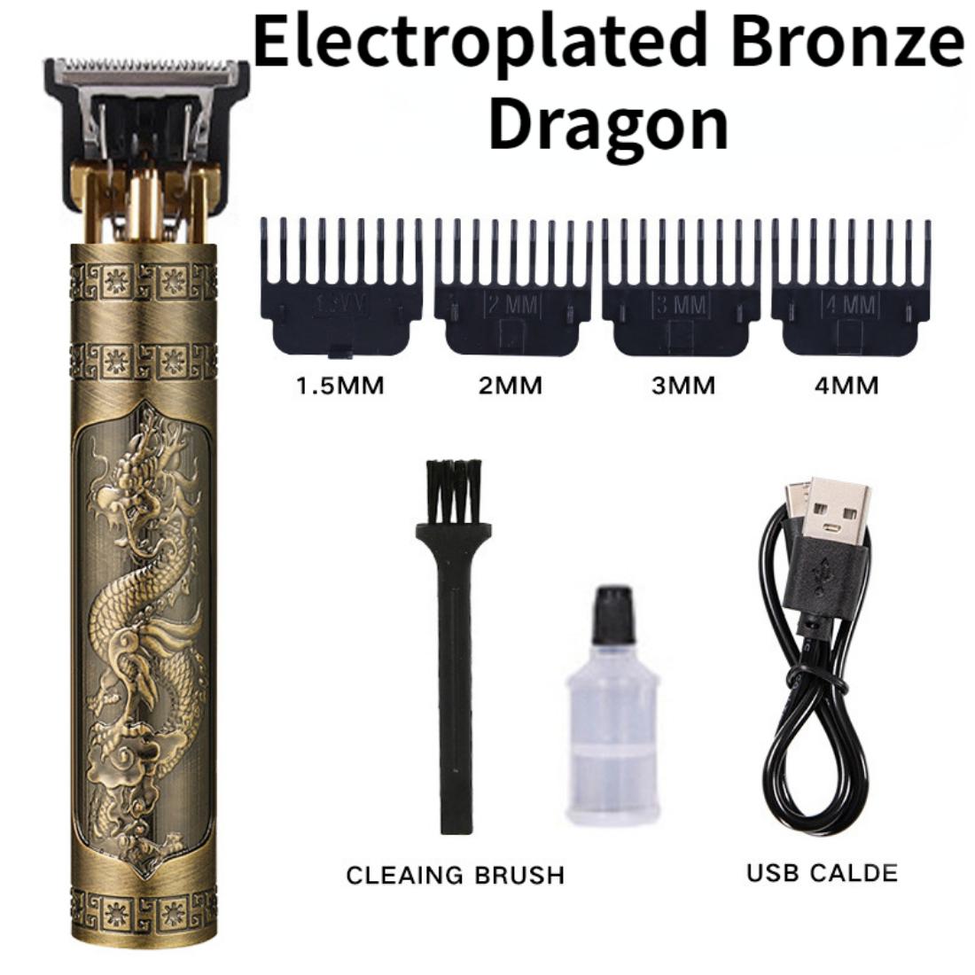 

T9 USB электрическая машинка для стрижки волос для мужчин, машина для стрижки волос, перезаряжаемая мужская бритва, триммер, парикмахерский технический триммер для бороды бронзовый