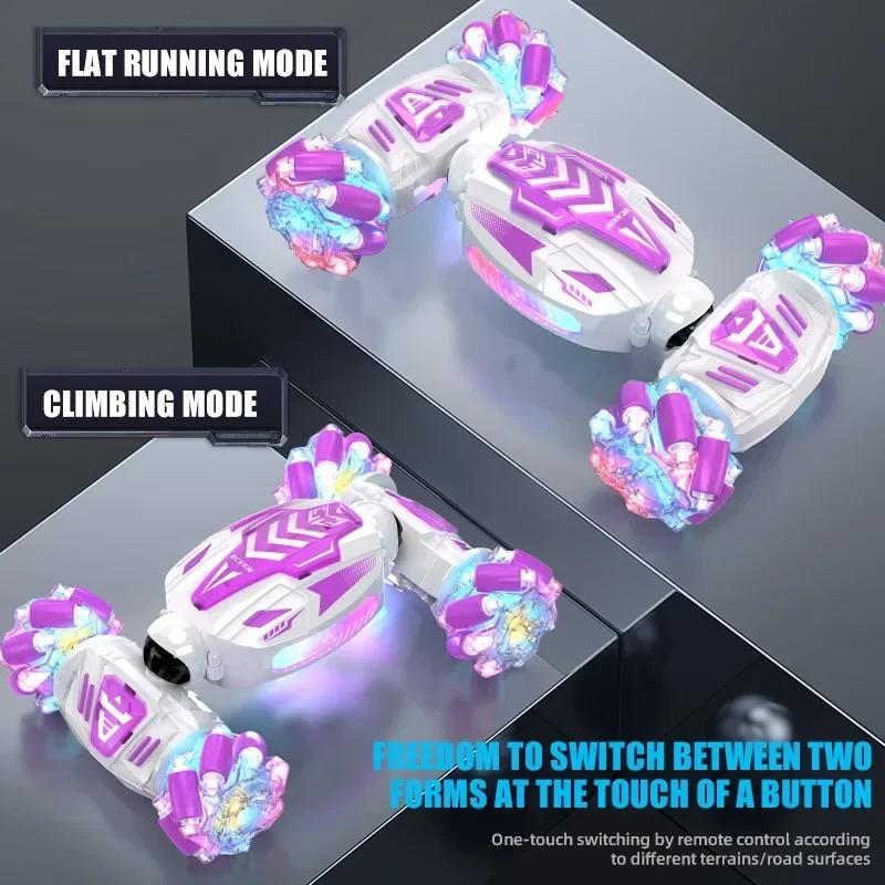 2.4G Mini Rc Stunt Drift Car Side Gesture Dual Remote Control Climbing 360 Roll Vehicle With Lights Music Kids Toys Boys Gifts