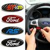 ZFDAB1 Carbon Fiber Car Steering Wheel Stickers Emblem Logo for Ranger Edge Kuga Fiesta Ecosport Escape Mondeo Mk3 Focus Roush