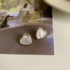 Elegant Heart-Shaped Mother-of-Pearl Stud Earrings for Women – Timeless and Versatile.