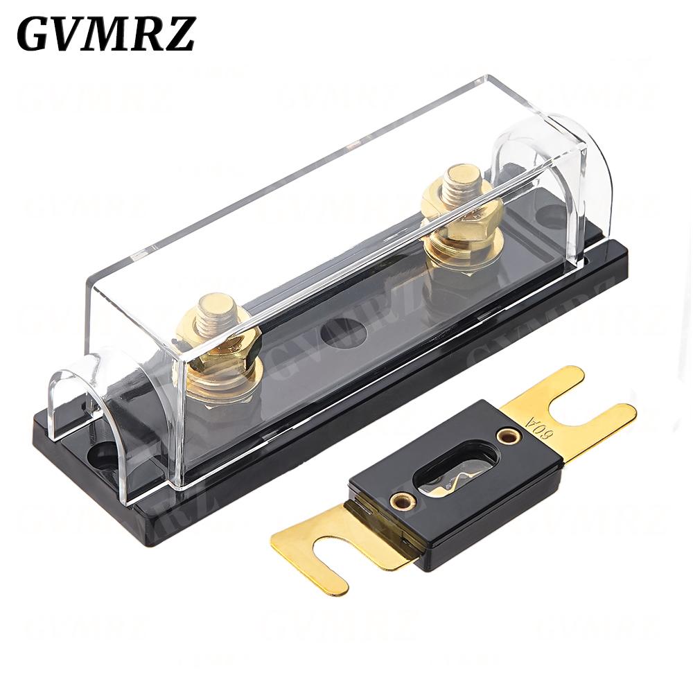 1set ANL-H ANL-B Transparent Car Fuse Box ANL Fuse Holder Distribution In Line 0 4 8 GA Positive With ANL Fuse Fusible 100A 200A