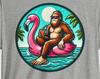 Bigfoot Flamingo Float Pool Party Shirt, Summer Vacation, Hiking Shirt, Camping Shirt, Bigfoot Shirt, Sasquatch Shirt, Vcay, Campers Gear
