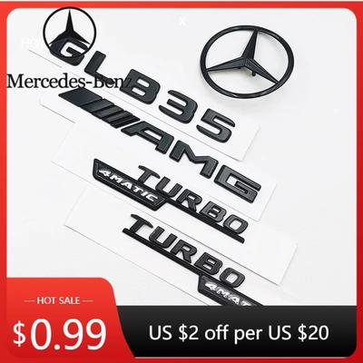 Autocolant Auto 3D ABS Logo Negru Litere GLB35 Emblema Turbo 4matic Insignă AMG Autocolant Stea Spate Mașină Pentru Mercedes Benz GLB35 AMG X247