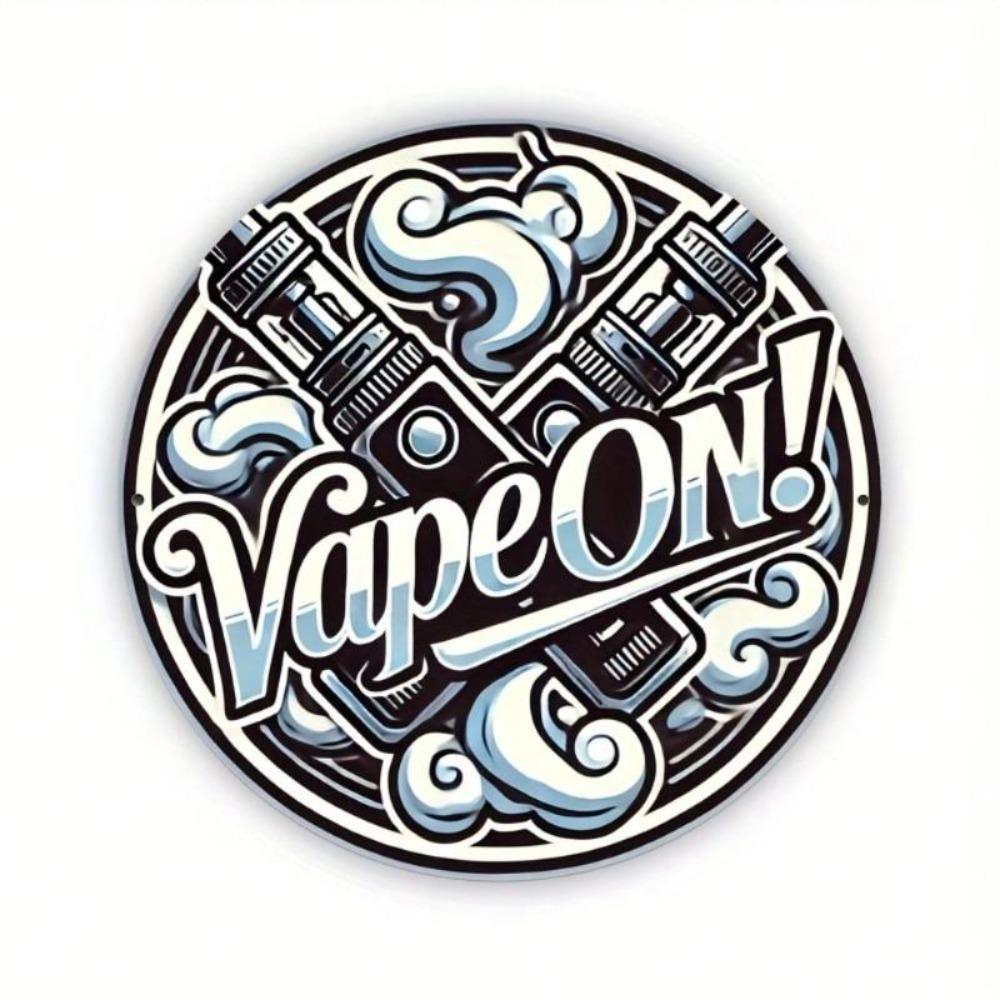 Metall Vape Schild Retro Rund Wandkunst 20x20cm Vintage Hausbar Dekor