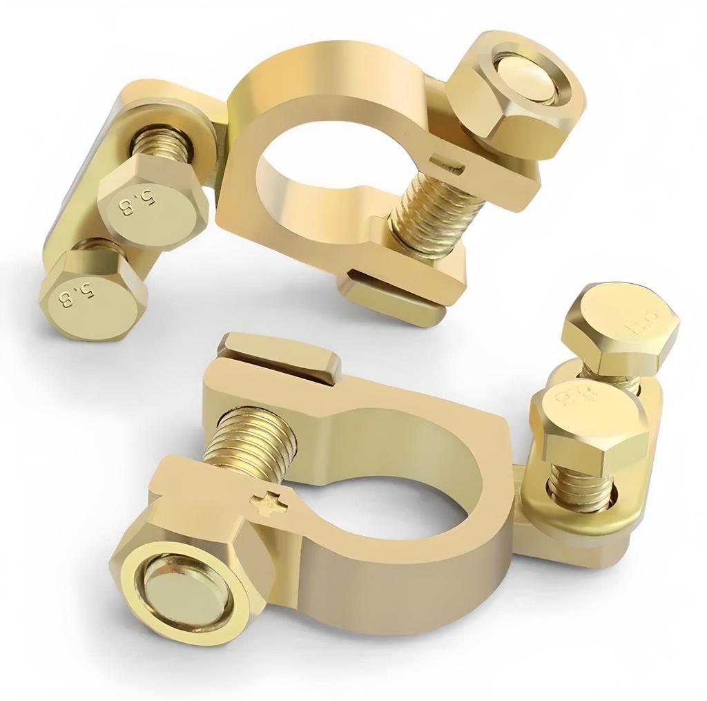 Brass Battery Terminals 6V, 12V, 24V - Set Off-Road
