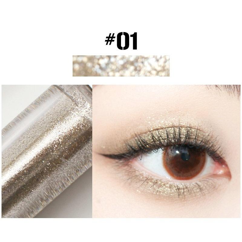 1pcs 10 Colors Liquid Eyeshadow for Women Diamond Shimmer Highlighters Long Lasting Shine Eye Shadow Makeup for Party Wedding