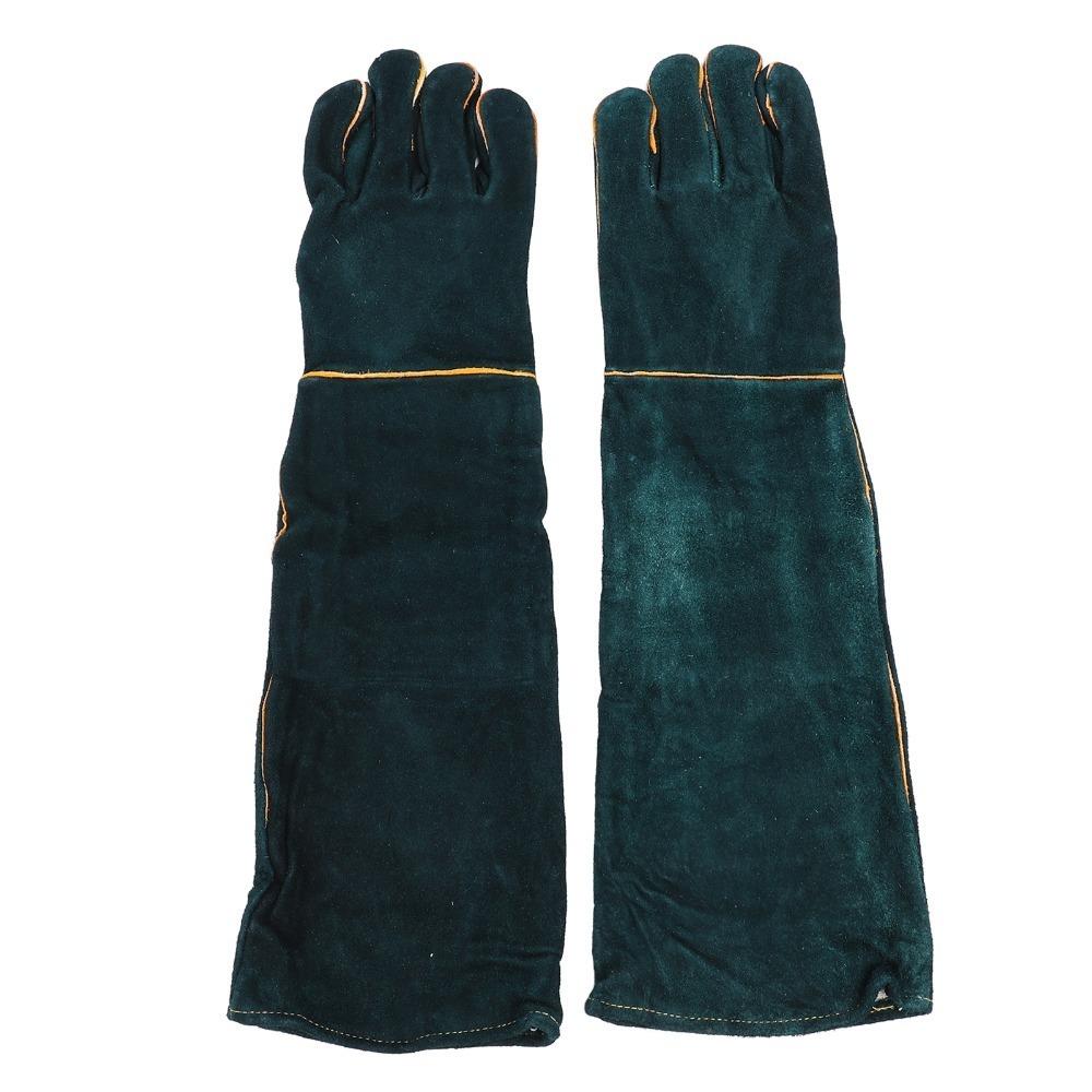 60Cm Length Pet Bite Tough Glove Thick Cowhide Reptile Protection Glove  Daily Protection Protective Gloves