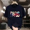 Europäische Station Hohe Sinn Nische Rundhals Leichter Luxus Herren T-Shirt Kurzarm Baumwolle Mode Trend Marke Bedrucktes Grünes T-Shirt Trend