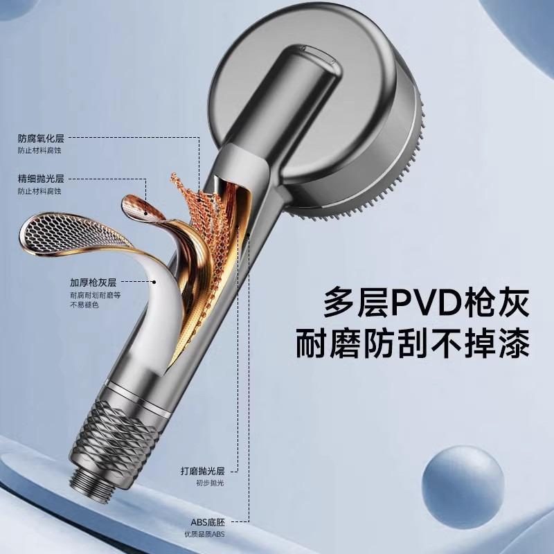 7 IN 1 Large Flow Shower Head Set 4 Modes High Pressure Water Saving One-Key Stop Water Massage Portable Showerheads With Filter