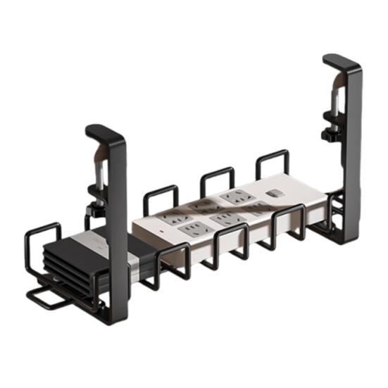 Under-Desk Cable Organizer Efficient Cable Management with Bracket And Hooks Drill-Free Clip-On Installation Home Desktop Accessory