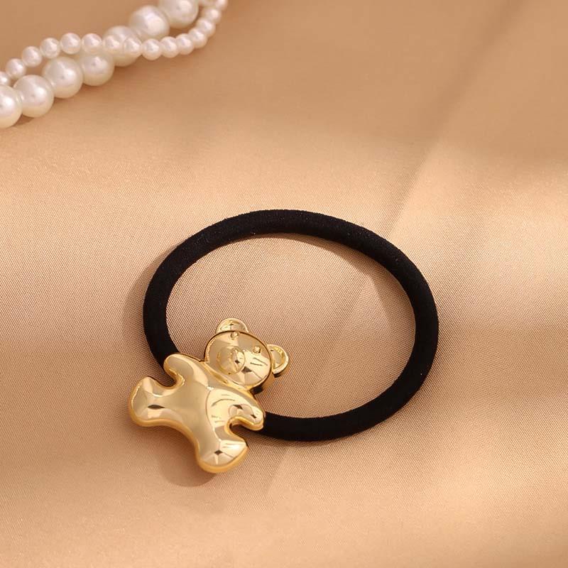 New Metal Geometric Hair Band for Women Simple Gold Color Shell Elastic Hairband Ponytail Holder Hair Rope Hair Accessories
