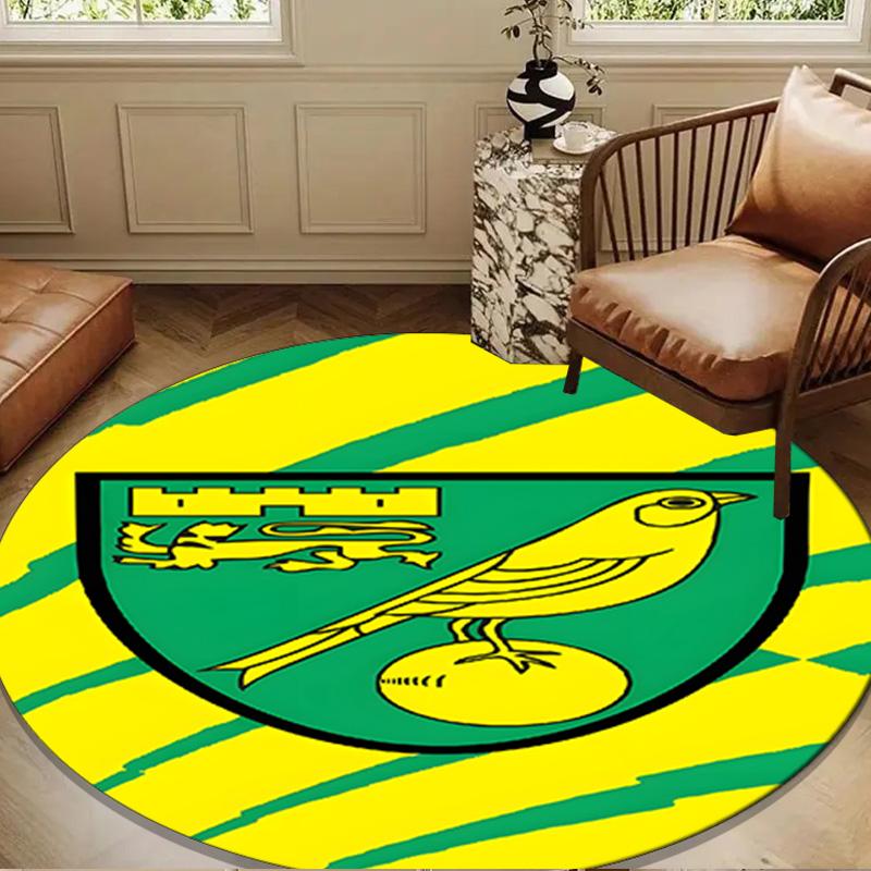 Nor-wich Football Club Crest Round mat Home Decor, Chair rug For livingroom,Bedroom, doormat home decor Birthday Gift Christmas Gifts