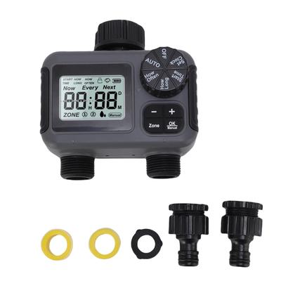 2 Outlet Sprinkler Timer Programmable Hose Watering Timer Rain Delay Manual Auto Irrigation for