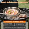 3-layer Stainless Steel Hammered Frying Pan Pro with Lid Professional Chef's Pan with Ergonomic Handles Suitable for All Stove