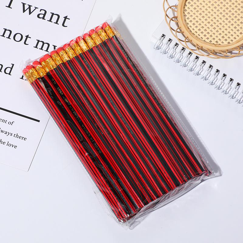 HB Hexagonal Sketching Pencils with Erasers - Ideal for Children's Learning and Art Projects