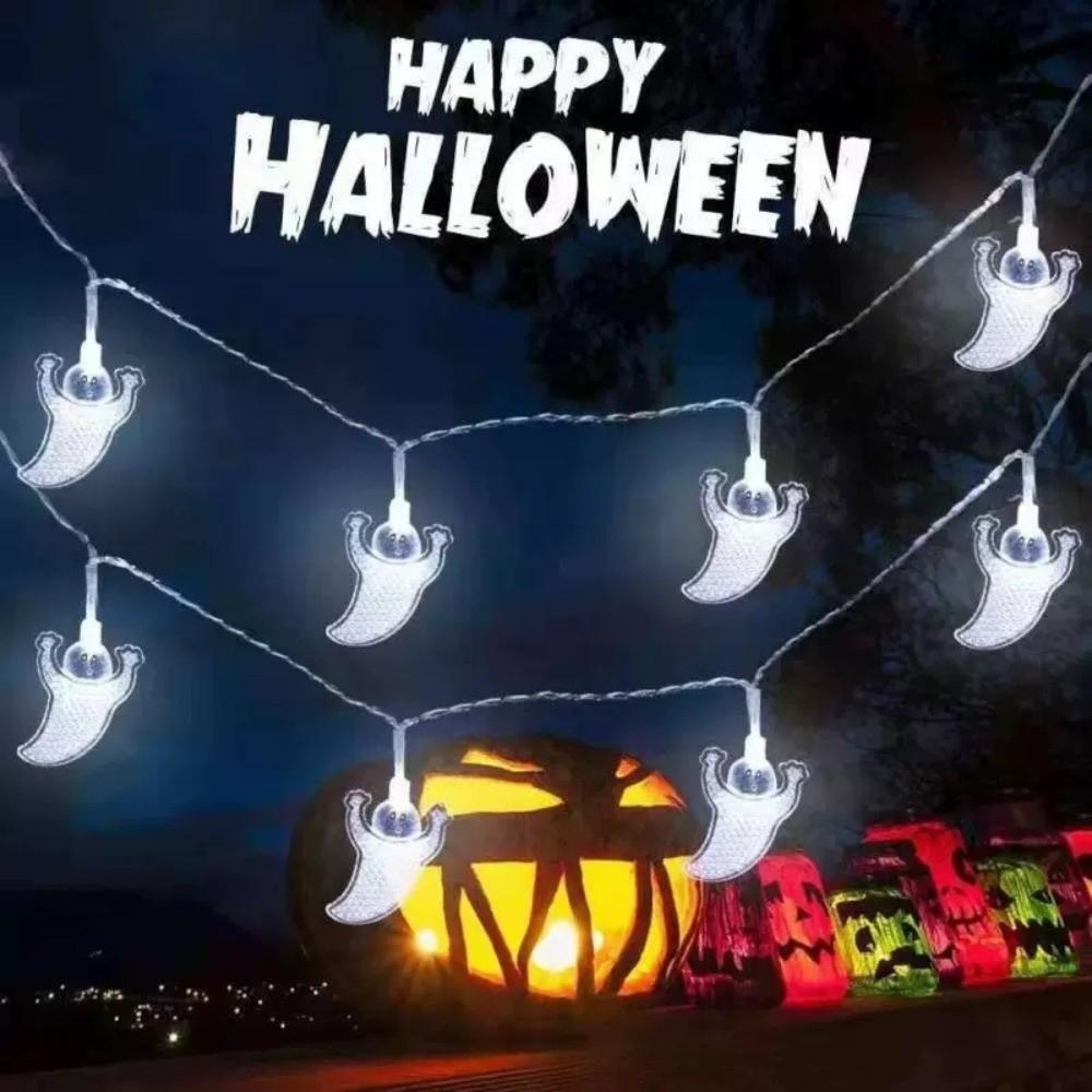 Horror Theme Pumpkin Shaped Lamp 10 Light Strings Skull Head Lamp Ghost Shaped Lamp Halloween Day