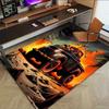 1PC Flaming Truck Devil Non-Slip Floor Carpet Compatible for Office&Living Room&Bedroom&Dining room - Flat- Soft & Pattern, Vibrant Colors-W262