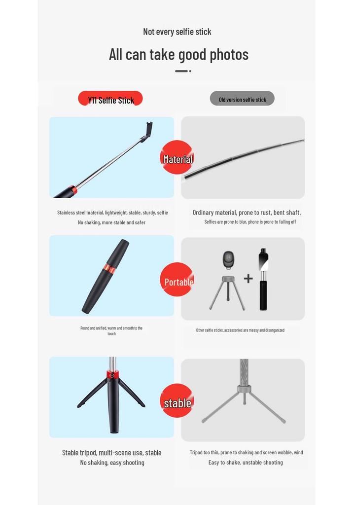 Y11 Mobile Bluetooth Selfie Stick Tripod: Portable, Retractable, Foldable, Rotating Stand for Outdoor Live Broadcasts