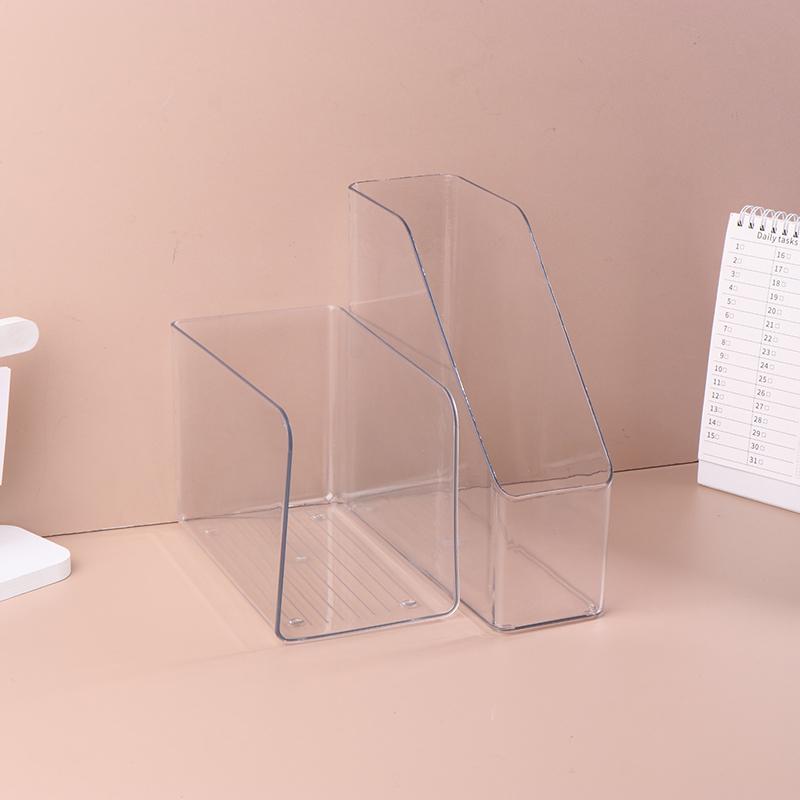 Transparent Acrylic Bookends Stand Bookshelf Desktop Decorative Storage Rack Bookend Book Holder School Stationery