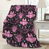 Cute Pink Bat Blanket - Soft Cozy Throw with Stars and Hearts, Perfect for Gothic Home Decor, Unique Gift for Halloween Fans