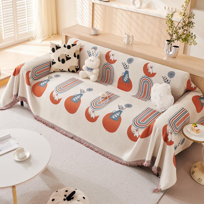 

Креативный чехол для дивана из синели с мультяшным рисунком, универсальное полотенце на четыре сезона, против царапин, с антипригарным покрытием, шерстяной, полностью покрытый тканевый чехол 180*130cm