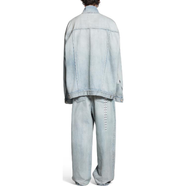 Balenciaga Size Sticker Denim Jacket 767947TDW144016