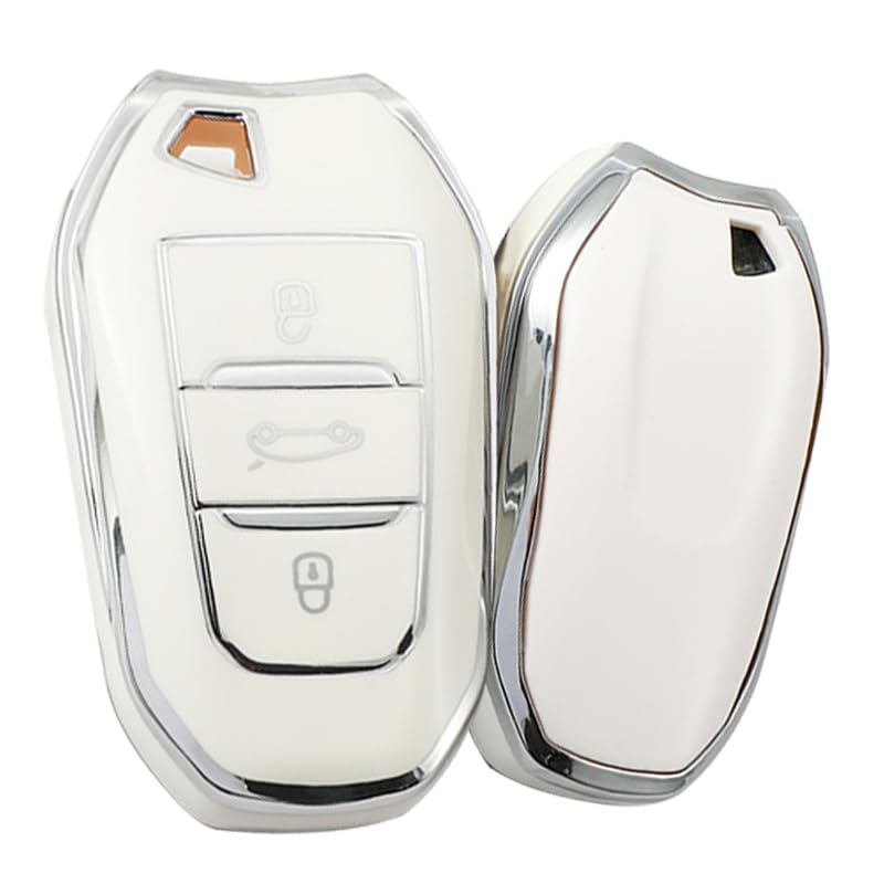 

KUNIO Специальный держатель для ключей Peugeot, Чехол для ключей, Смарт-ключ, Крышка для ключей, Силикон, Водонепроницаемый, Peugeot белый