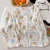 Idyllic Clouds Cotton Edge Princess Collar Pajamas Women'S Long Sleeves Trousers Homewear