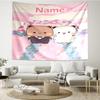 Custom Name Bubu Dudu Print Tapestry, Backdrop, Easy Setup, Ideal for Bedroom, Office & Living Room, with Aesthetic Wall Hanging Decor.