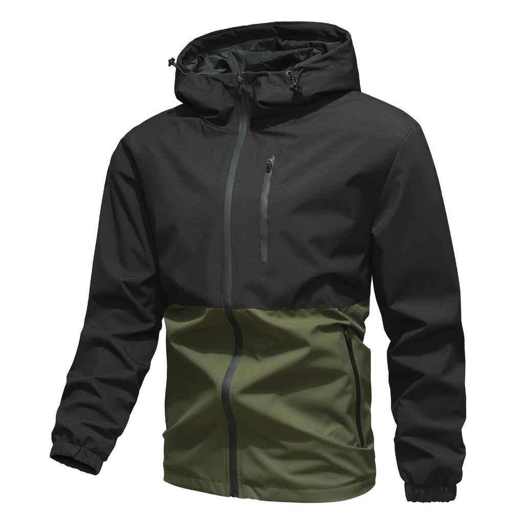 European Size Men's High Street Outdoor Windproof Waterproof Hooded Mountaineering Jacket