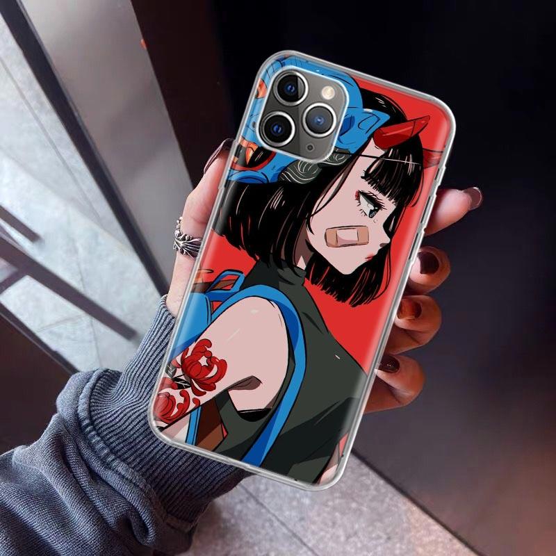 Japanese Style Anime Phone Case For iPhone 17 Air 11 13 Mini 14 15 Plus 16 12 Pro Max 16E SE 7 8 Pattern Soft TPU Back Cover  17