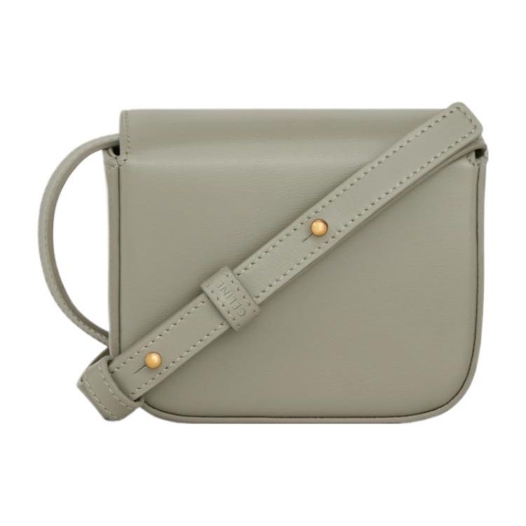 Celine Claude Arc De Triomphe Snap Closure Detachable Adjustable Shoulder Strap Shiny Calfskin Mini Shoulder Crossbody Bag Women Bags 10I513DPV-31GC
