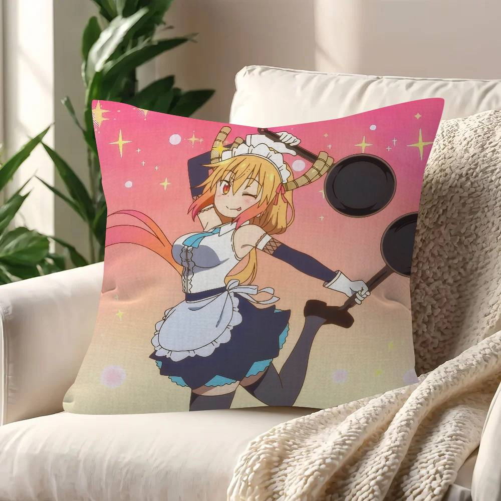 Anime Miss Kobayashi's Dragon Maid  Cushion Cover Inches Farmhouse Decor Home Throw Pillow Covers for Couch Decorations
