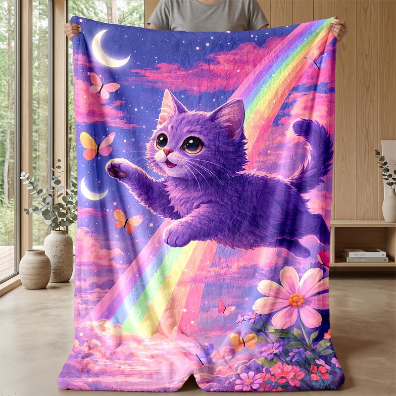 Playful Kittens Scene Theme blanket Lightweight Warm Flannel Blanket Decorative Throw Blanket for Home Decoration