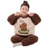 Kids Flannel Pajamas Set Boys Girls Warm Long Sleeve Top And Pants Sleepwear Winter Home Nightwear