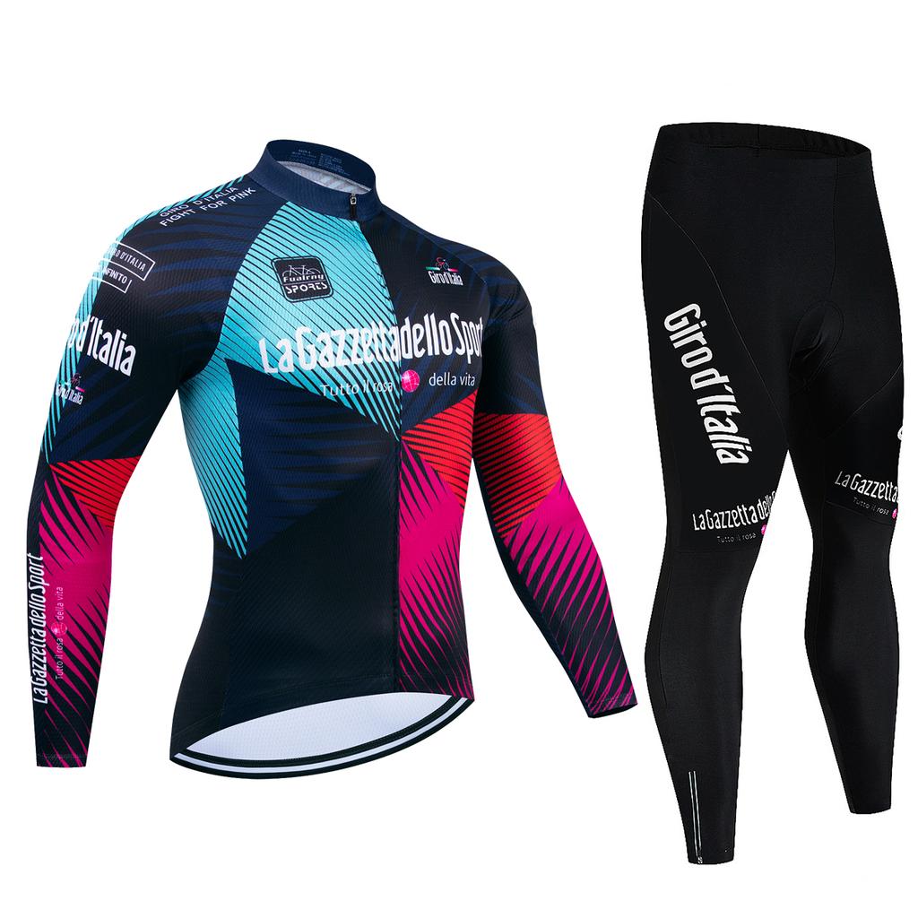 Maglia da ciclismo Tour De Italy D'ITALIA Set Tuta da ciclismo premium anti-UV a maniche lunghe da discesa Autunno Quick-Dry Pro Uniforme da corsa