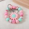 Einfaches Sonnenblumen-Silikon-Perlenarmband Taschenanhänger Armband Damenarmband Schlüsselanhänger