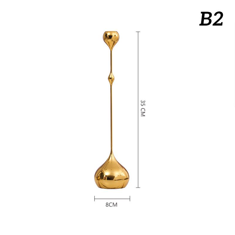 INS Water Drop Candlestick Metal Candle Holder Nordic Romantic Atmosphere Home Decorations Wedding Photography Props (NO Candle)