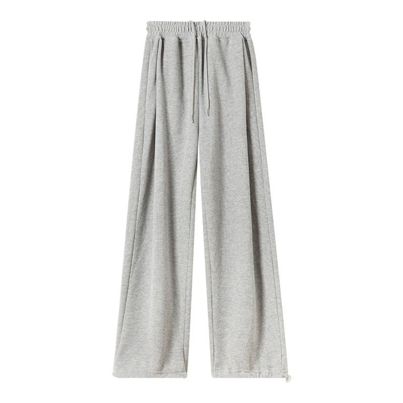 Pantalon de survêtement pour femme, taille haute, fin, ample, deux pièces, pantalon décontracté à jambes larges, pantalon de protection polyvalent à cordon de serrage