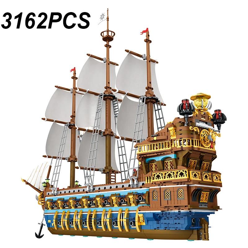 3162 STK Royal Sunshine Seilskip Byggeklosser Sol Piratskip Monteringsmodell Klωσser Utdanningsleker For Barn Julegaver