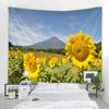 Lentebloemen Houten Hek Tapijt Natuur Roze Roos Planten Bloemenmuur Hangend Tuinraam Natuurlijk Landschap Doek Woondecoratie