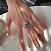 foxanry Stamp Ring for Women New Fashion Light Luxury Charming Blue Crystal Punk Clavicle Chain Party Jewelry Gifts