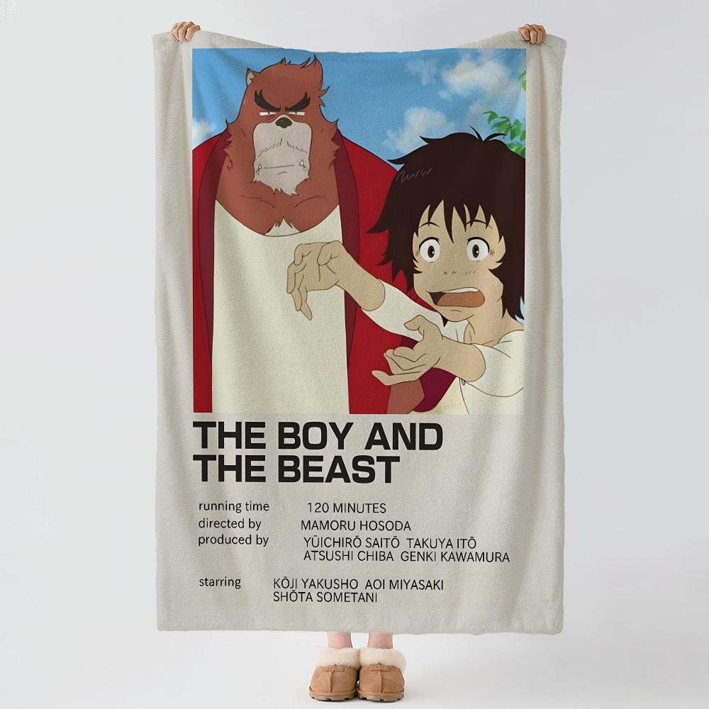 anime T-The Boy and the Beast-T Throw Thick Comfort Flannel Quilt, Multi-scene Use Indoor Outdoor Daily Nap