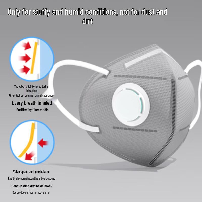 DR.ROOS KN95 Industrial Activated Carbon Dust Mask with Breathing Valve