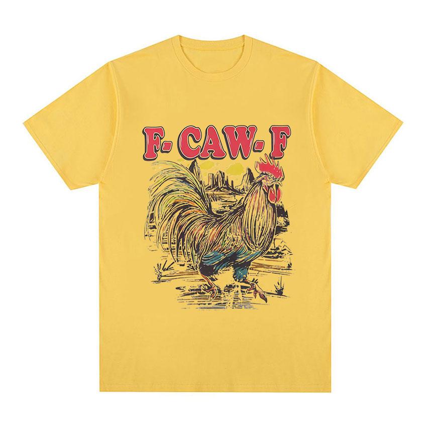 

Chicken F Caw F Chicken Funny Farm Meme Graphic 100%cotton men s shirt Harajuku style summer women s fashion oversized Tshirt 4XL